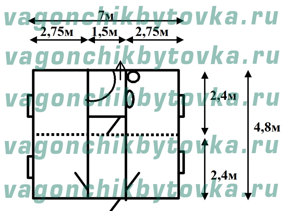 Дача модульная из 2-х шт БК 7м